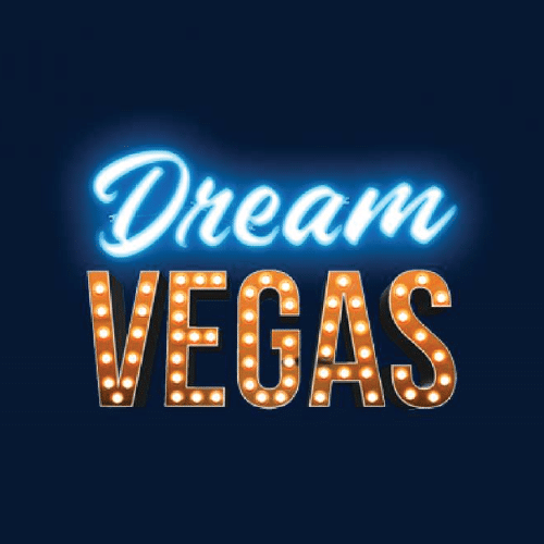 Dream Vegas Logo with dark blue background