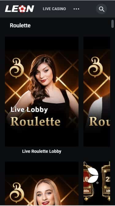 Leon Casino Live Roulette Games Screenshot