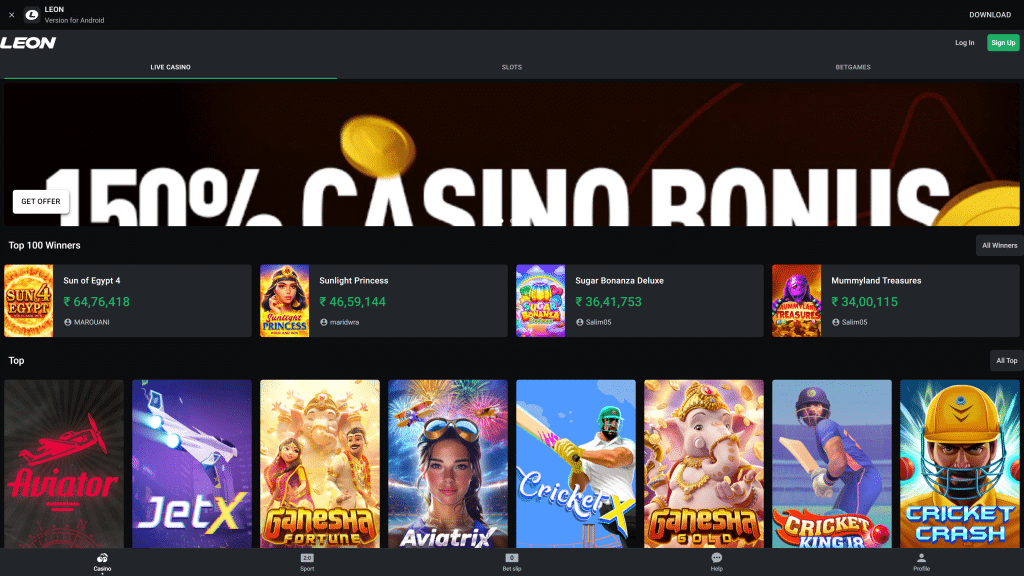 leon casino homepage